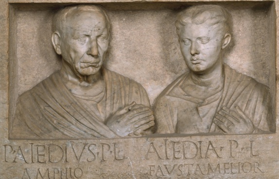 Publius Aiedius Amphio and Aiedia Fausta Melior, ca. 30 BCE (Via Appia, Lazio) Antikensammlung, Berlin, SK 840
